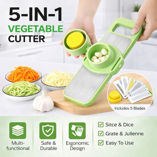 5 in 1 In 1 Vegetable Cutter With Stainless Steel Blades