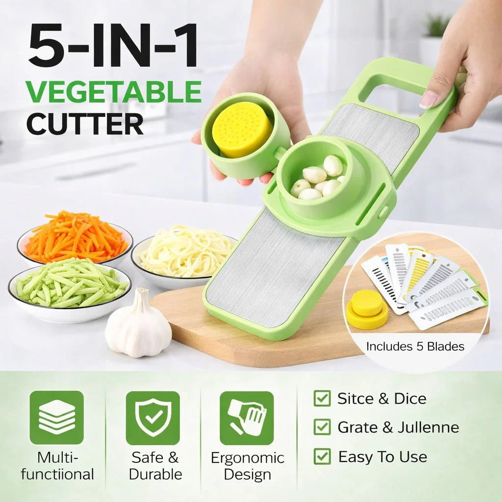 5 in 1 In 1 Vegetable Cutter With Stainless Steel Blades